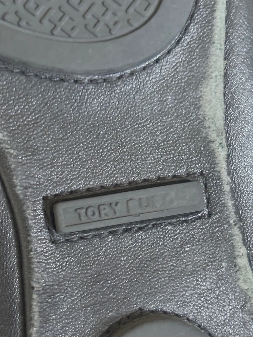 Tory Burch Black Leather Logo Ballet Flats
